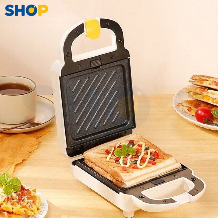 Máquina de Sanduíche Multifuncional com Múltiplos Moldes - Faça Waffles, Sanduíches e Mini Pizzas na Sua Cozinha-M9