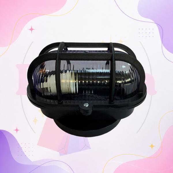 Arandela LED Tartaruga Oval E27 IP65 Preta – Luminária Externa | Ro Maia