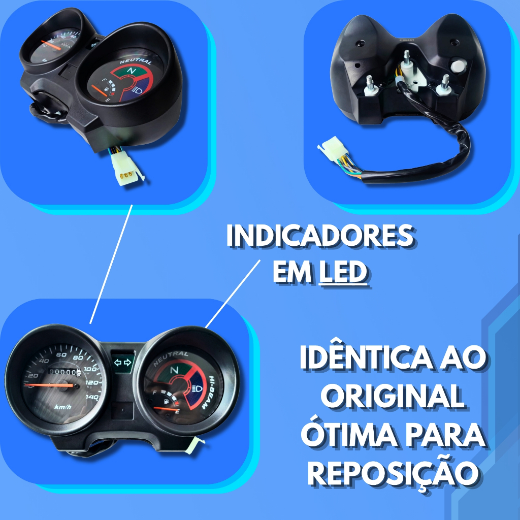 Painel Completo Honda Cg Titan 150 Ks Es Esd 2004 2005 2006 2007 2008 Mod Original Com Fiação — imagem 2 de 2