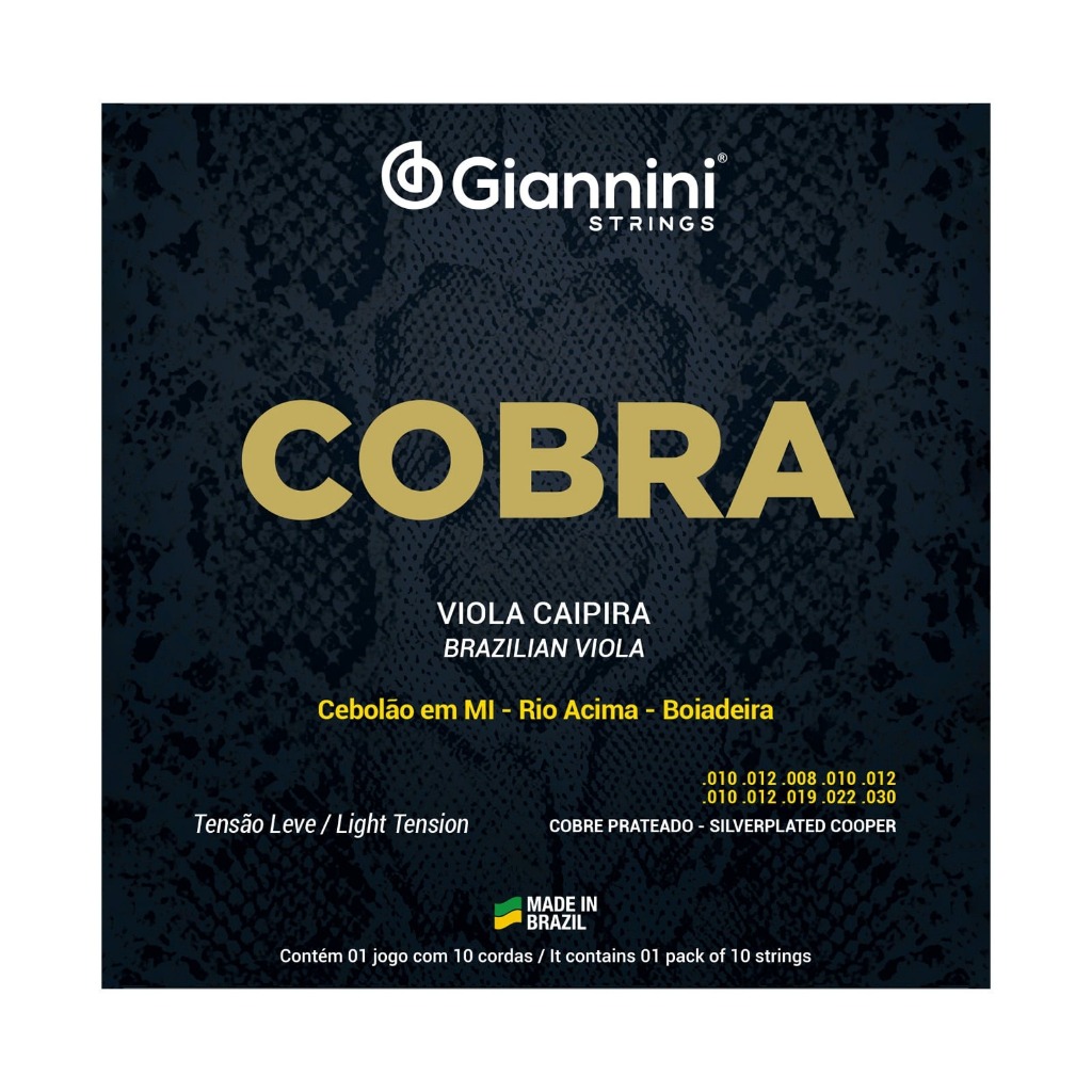 Encordoamento para Viola Aço Leve Série Cobra Giannini GESVL