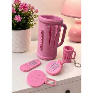 Copo Monster 473ml Personalizado | Porta Lata Com Nome +Kit Suporte / Porta Lata / Caneca Energético + Abridor + Tampa +