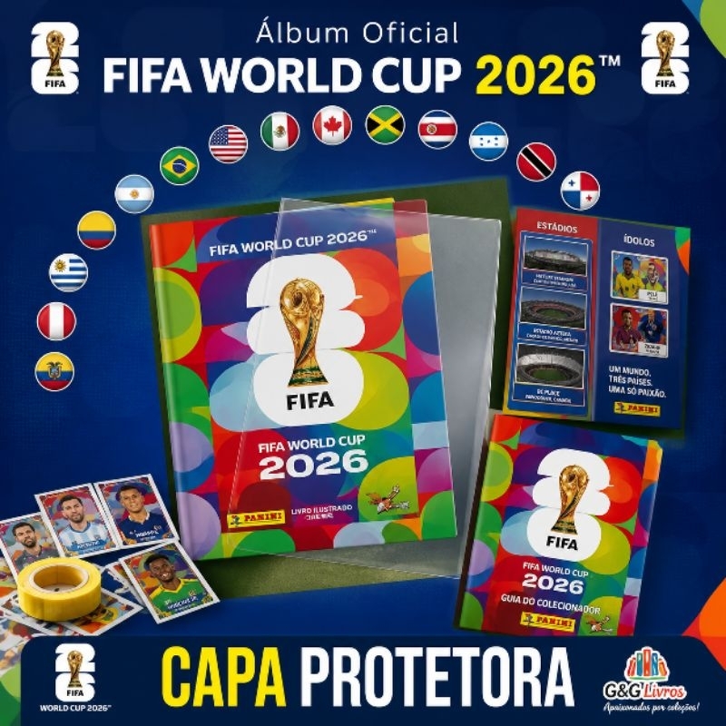 CAPA PLÁSTICA PROTETORA PARA ÁLBUM DA COPA DO MUNDO 2026