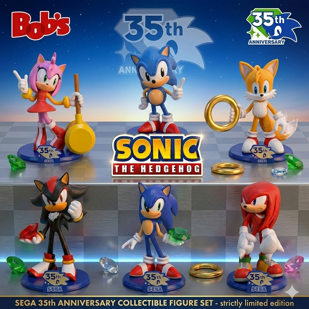 Sonic Coleção 35 Anos Bobs 2026 Bonecos LACRADOS (Selecione o boneco)