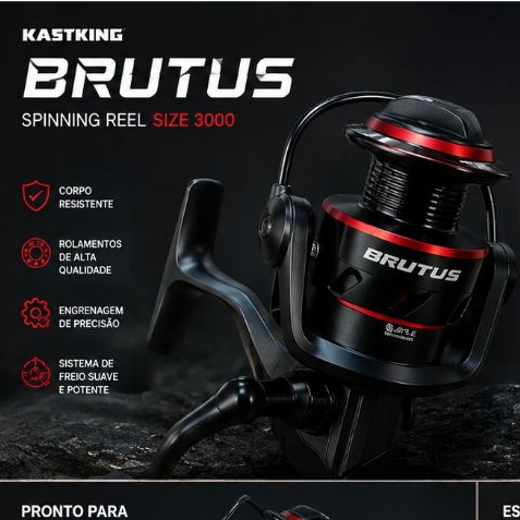 Carretel de pesca KastKing Brutus Spincast fácil de usar botão de fundição design