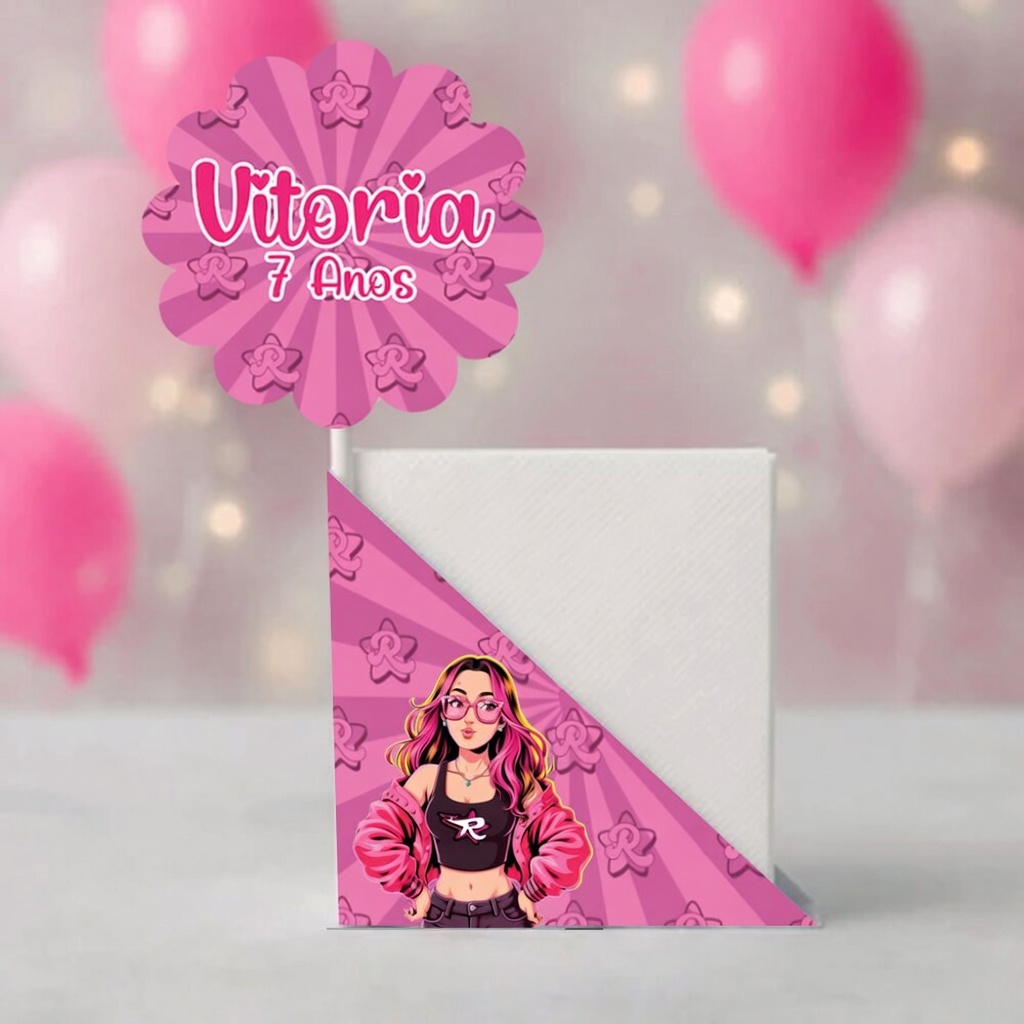 Centro de Mesa Porta Guardanapo Emily Vick Personalizado | Enfeite de Festa | Pegue Monte |Festa Infantil