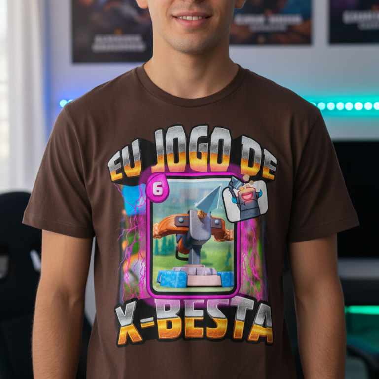 Camiseta Jogo Clash Royale X-besta Meme Divertida Camisa 100% Algodão Casual