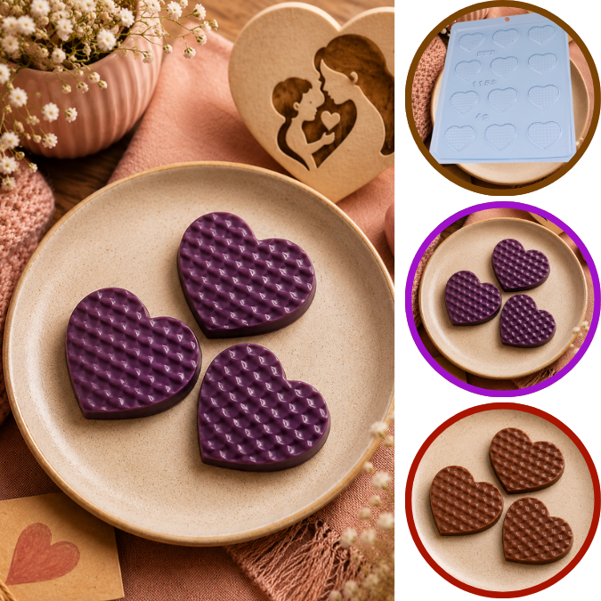 1~10 Forma Simples Bombom Coração 1153-(H4) em Acetato BWB Para Bombom e Doces de Chocolate e Confeitaria