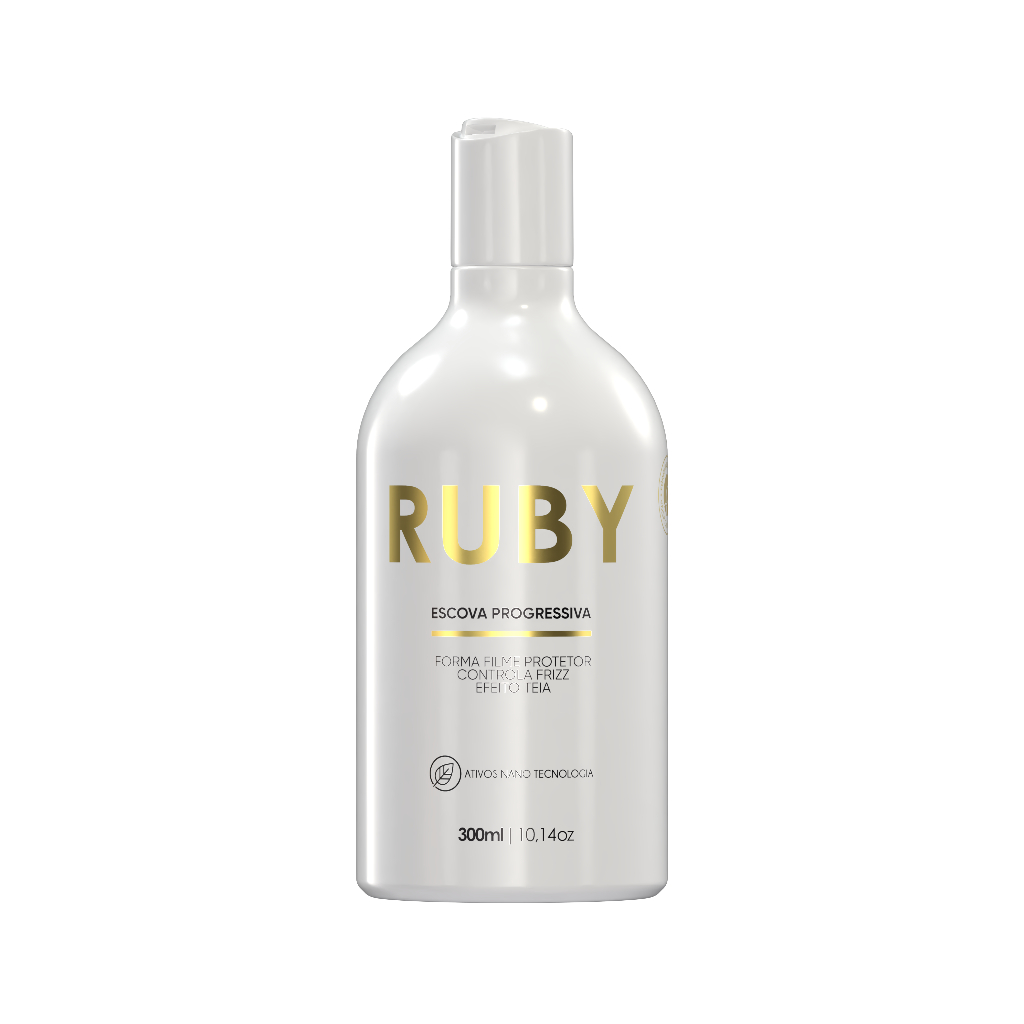 Escova Progressiva Ruby 300ml Linha Gold: Liso Blindado e Brilhante Alisamento Sem Formol