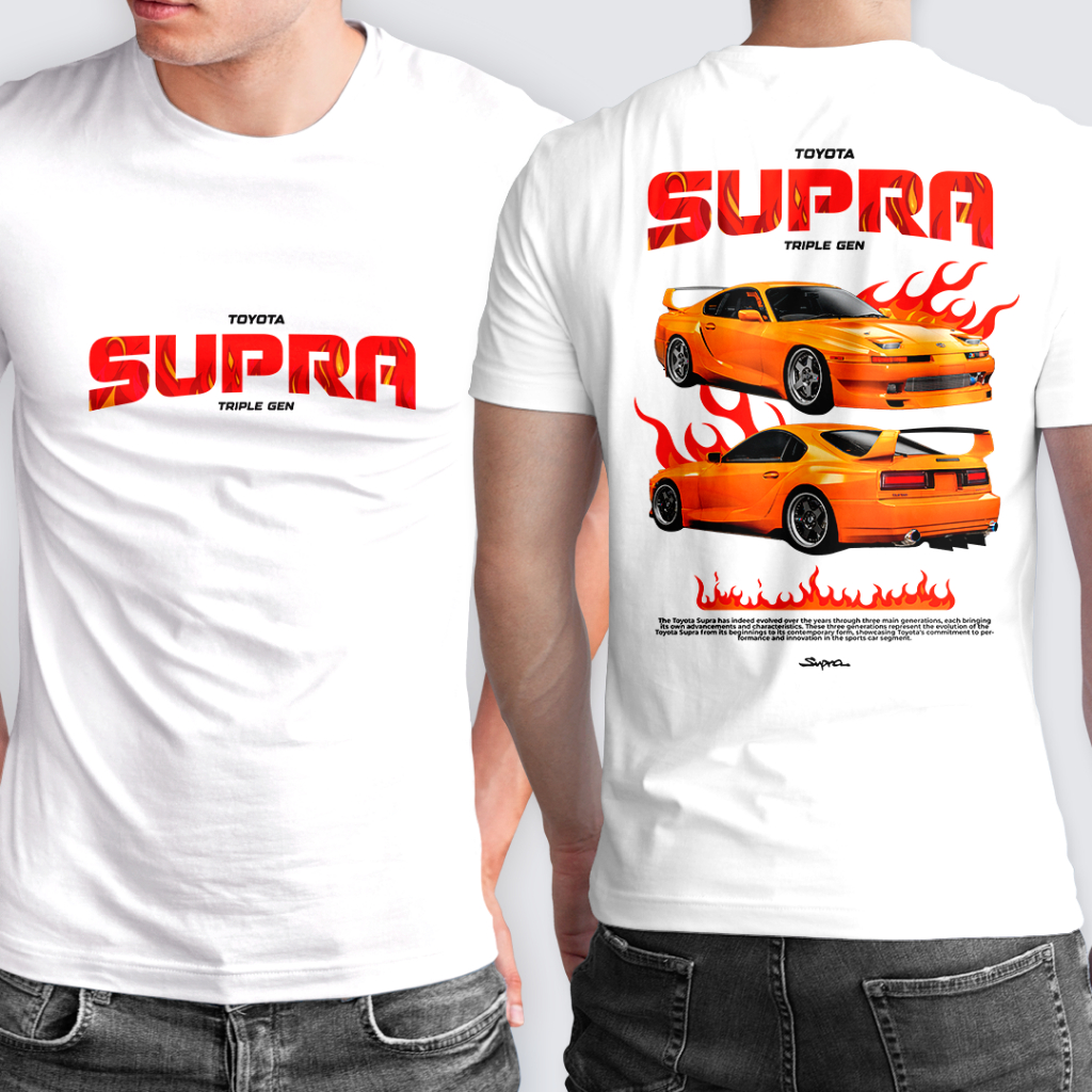Camiseta Masculina Toyota Supra Carro Turbo Tunado Personalizado 100% Algodão Camiseta Basica