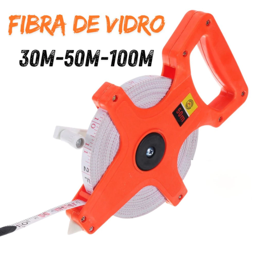 Trena de Fibra de Vidro Luatek 30M/50M/100M Resistente à Água e Ferrugem para Construção e Obras