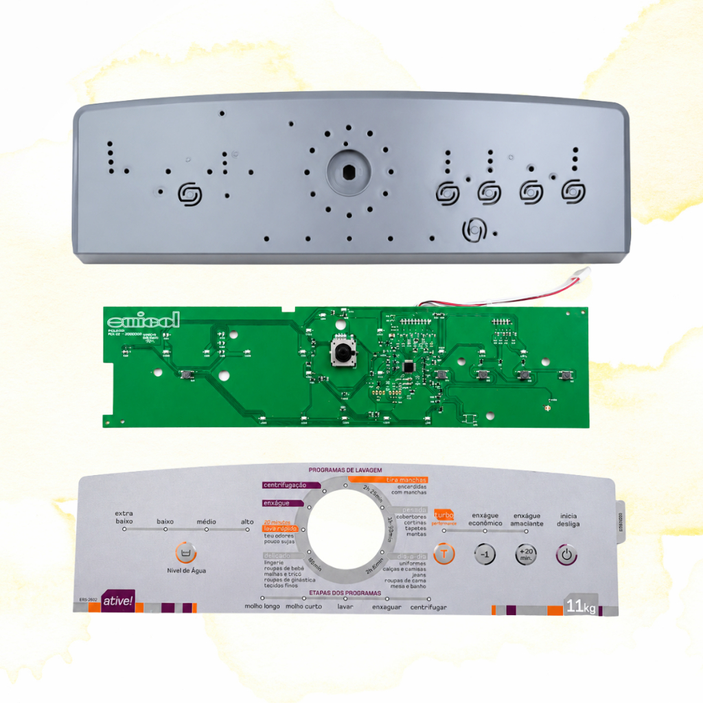 Kit Placa + Suporte + Adesivo Lavadora Brastemp Bwl11 - W10356413 W10646480 326064461