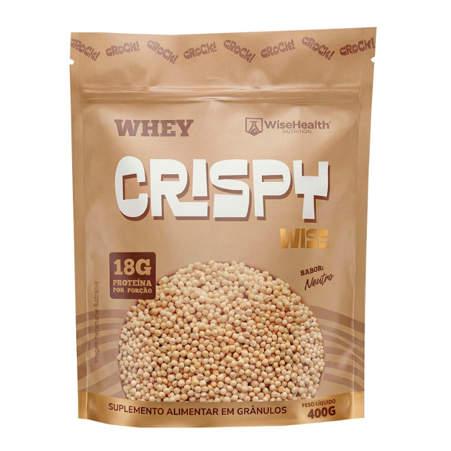 Cereal Flocos Crispy Whey Protein Wise 400g Sabor Neutro 18g Proteína Snack Fit Dieta Receitas Fit