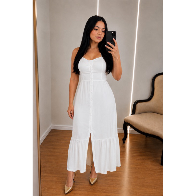 Vestido Midi Vestido Alça Feminino  Vestido Longo Vestido Longo De Alça