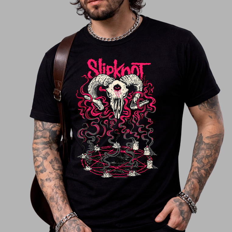 Camiseta Banda Slipknot Rock Internacional Camisa Blusa Unissex Masculino Feminino 100% Algodão Preto Plus Size