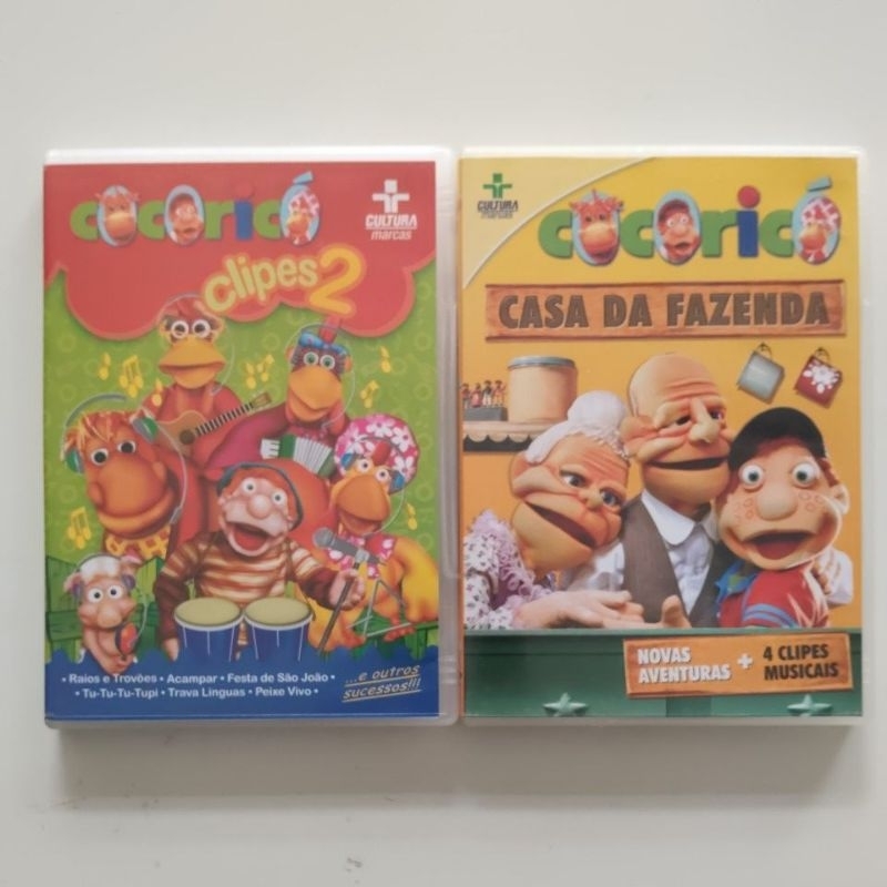 Dvds Cocoricó Clipes 2 + Cocoricó Casa da Fazenda - 2 Dvds