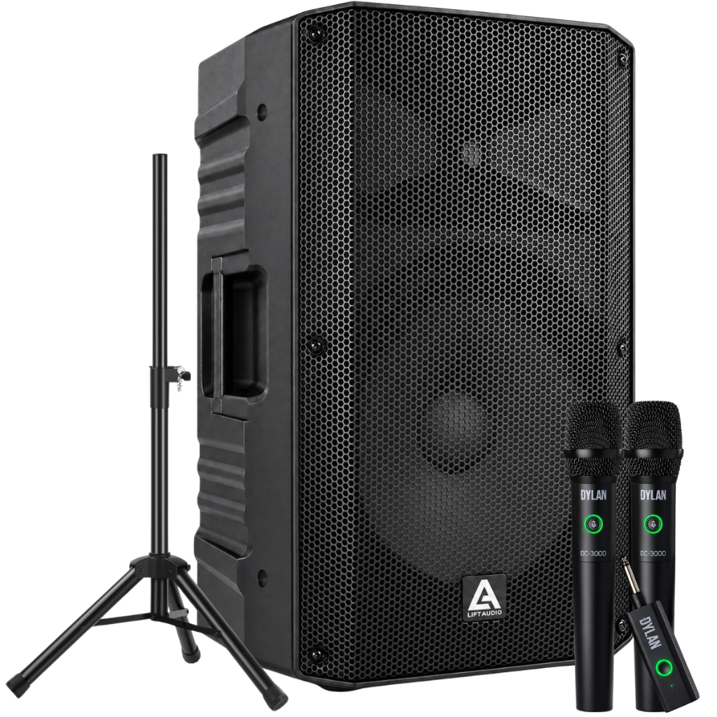 Kit Caixa De Som Ativa Lift Audio Lsa-12 + Microfone Dylan Dc3000 + Tripé