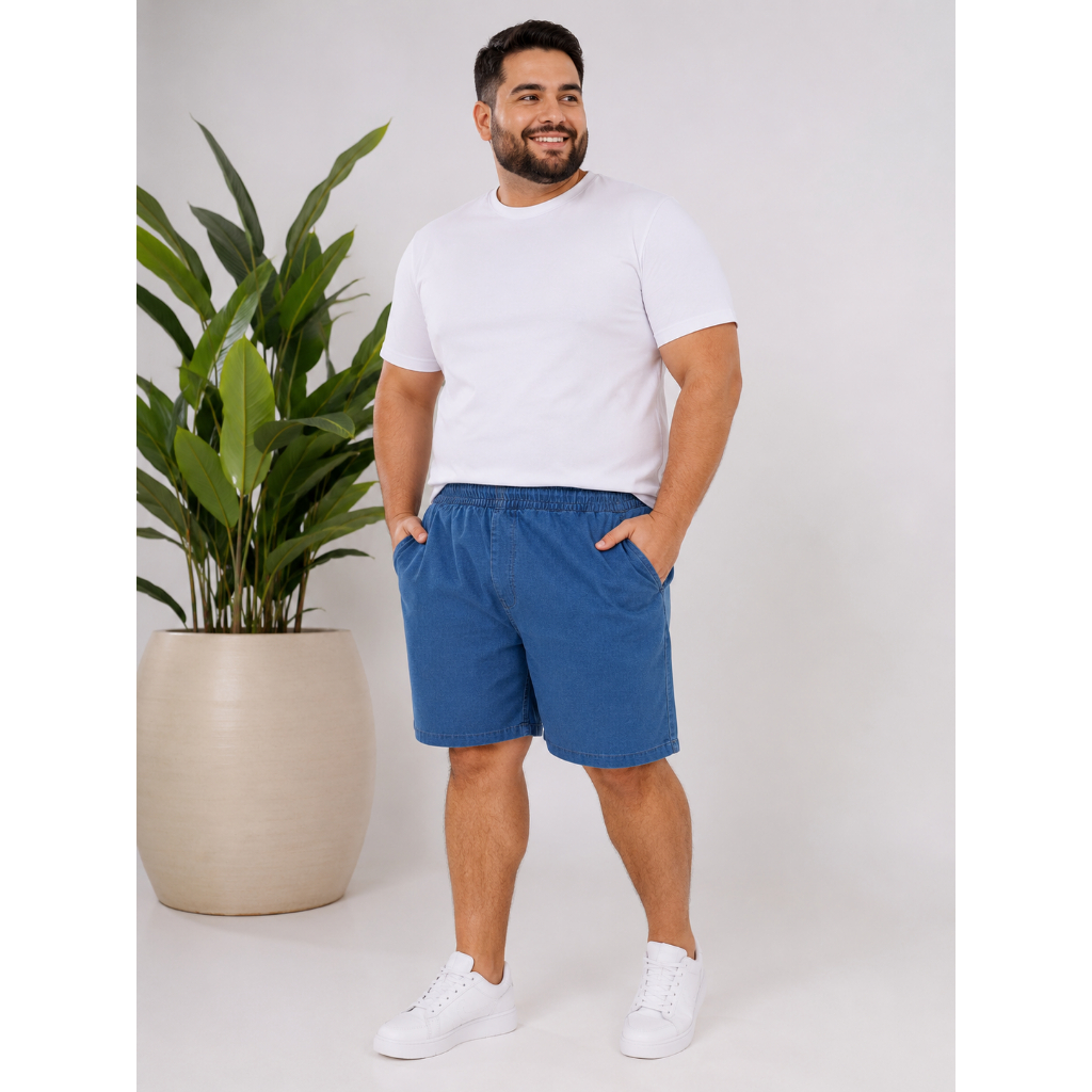 Bermuda Jogger Plus Size Masculina Tamanho Grande G1 a G4 Promoção Elastano Cós de Elastico