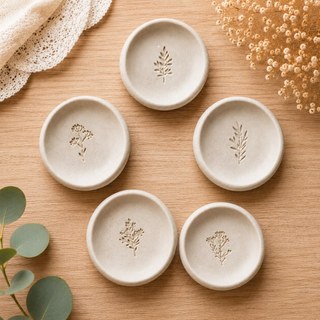 Kit Carimbo de Argila Cerâmica fria Floral Botânicos Flores 3D Massinha