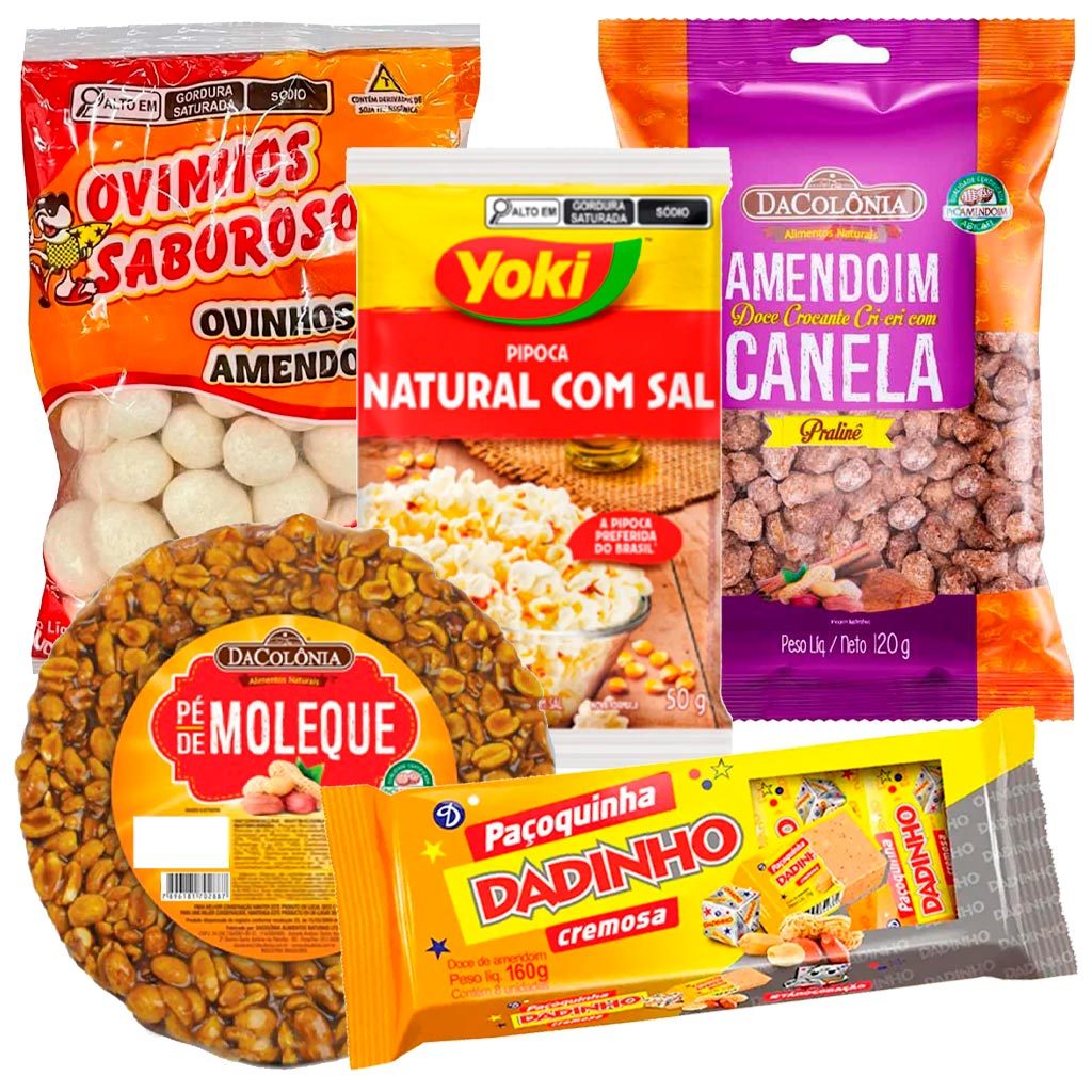 Kit Festa Junina Individual - 5 Doces Típicos para Saborear Sozinho