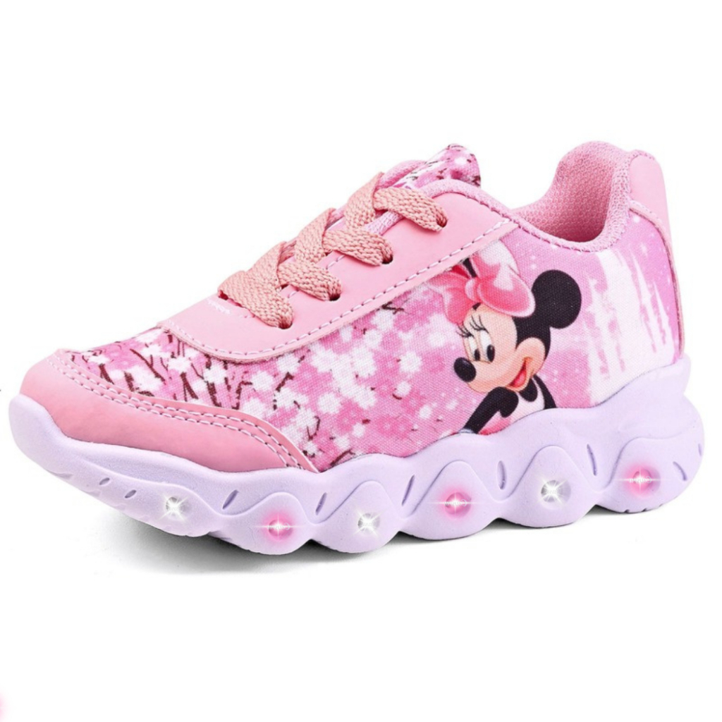 Tênis Infantil Menina Minnie Com Led Pisca Pisca Super Marcio e Leve Barato