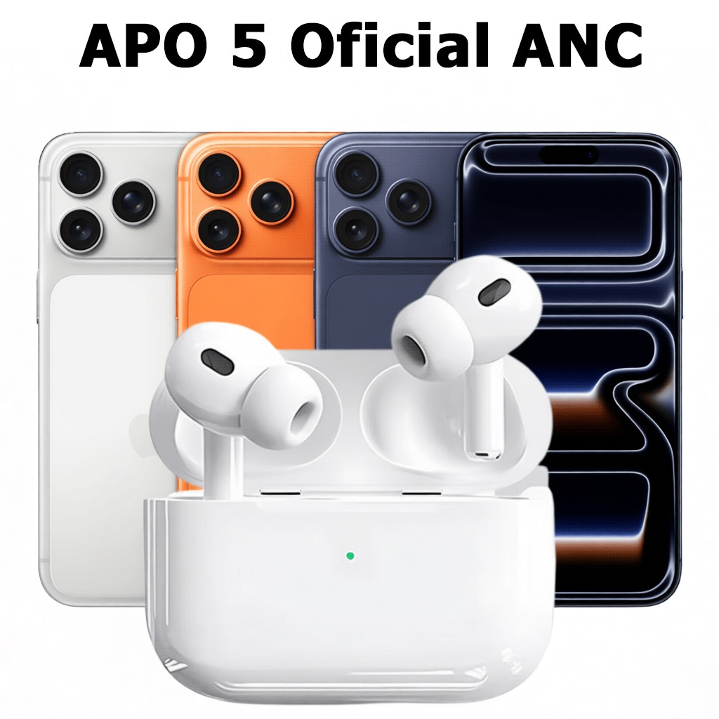 Fone Bluetooth Pro5 2026 ANC Áudio Espacial Bateria Tripla Compatível com celulares