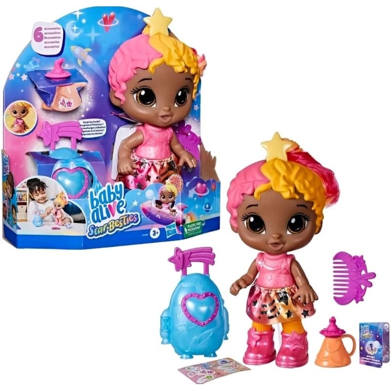 Baby Alive, Boneca, Star Besties, Bright Bella - Tema Espacial, Brinquedo Interativo, 20 cm - A partir de 3 Anos