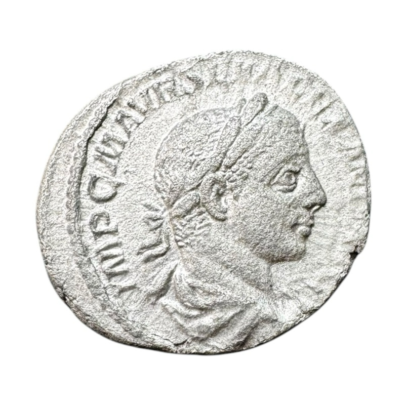 (950) Império Romano; Imperador Severus Alexander Data 223 Moeda denário prata Salus Autêntica Certificado garantia Roma