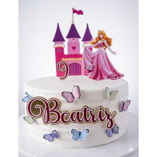 Topo de Bolo Princesa Aurora | Topper para Bolo |  Personalizado Aniversário | Mesversário | Princesa Aurora