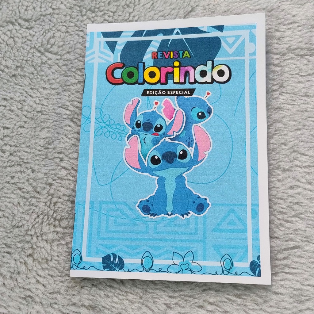Kit 30 Livrinhos de Colorir Personalizado Revistinha 10x14cm Para Lembrancinha Aniversário Stitch