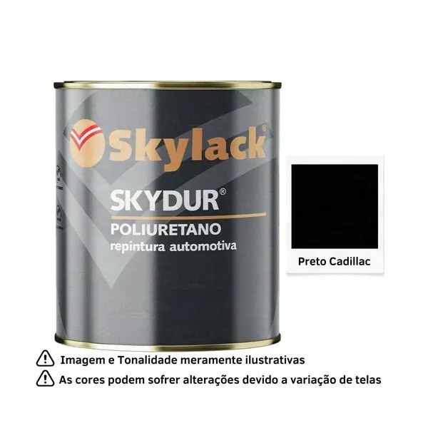 Tinta PU Preto Cadillac 900 ml Skylack Skydur Repintura Automotiva com Catalisador