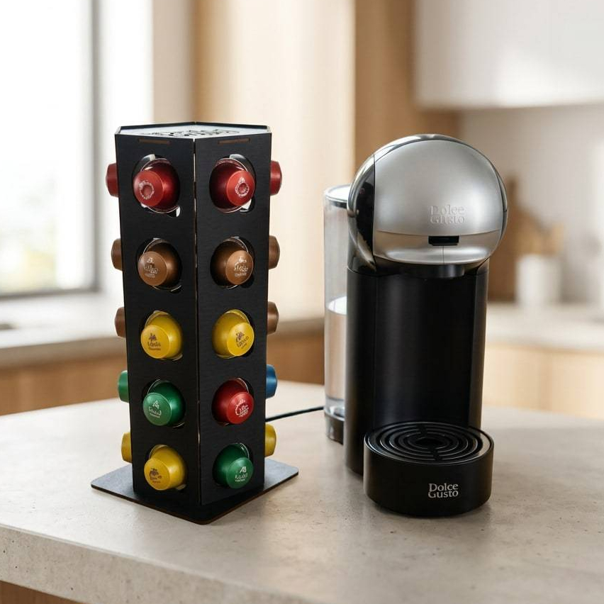 Torre Giratória Suporte Organizador 30 Cápsulas Dolce Gusto Cantinho do Café Porta Caps DolceGusto