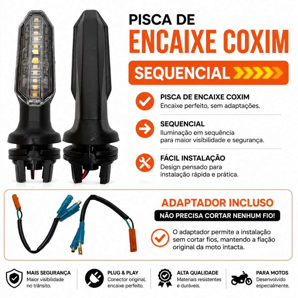 Kit 4 Piscas Seta Cb Twister + 4 Adaptadores De Pisca Led Cg — imagem 2 de 2