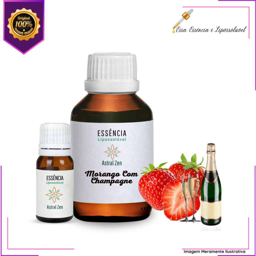Essência Concentrada Morango com Champanhe Vollmens Para Aromatizador - Velas - Sabonetes - Perfumes