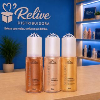Spray Iluminador MISS LARY Corpo e Rosto Glow Brilho Festa Maquiagem Glow Radiante Copa d…