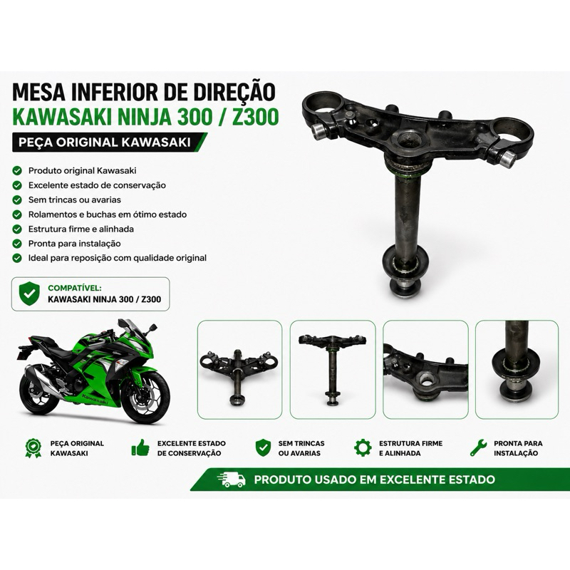 Mesa Inferior de Direção Kawasaki Ninja 300