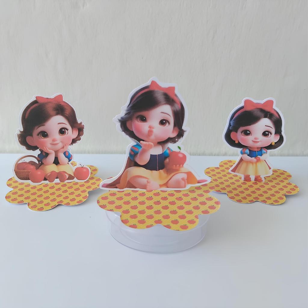 Apliques em Pé 3D Personalizado Branca de Neve Cute Lembrancinhas para Festa Infantil