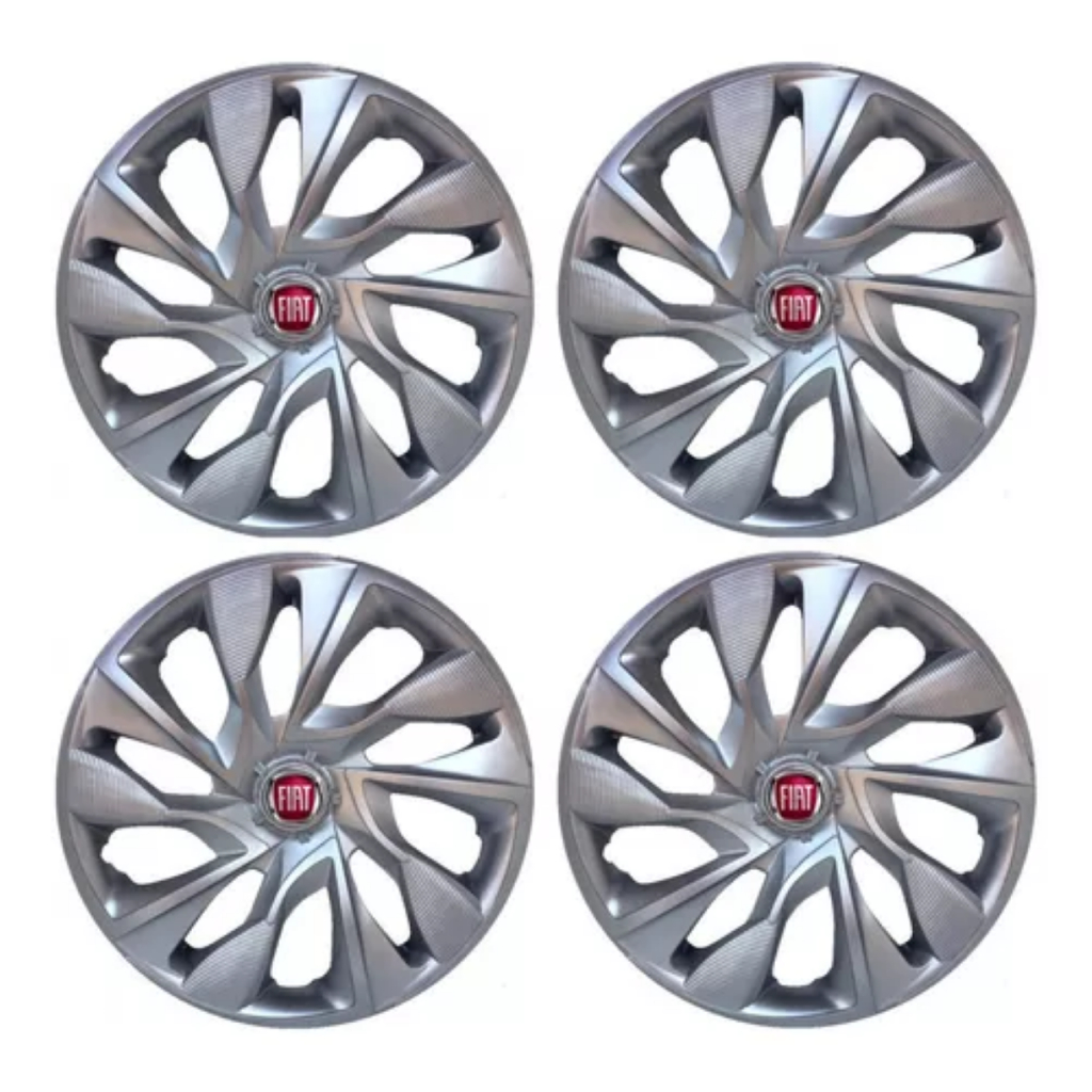 Jogo Calota DS4 Fiat Prata Idea Linea Marea Palio Premio Punto