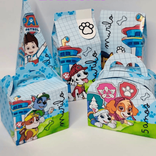 PEGUE E MONTE|Kit Festa Personalizado| PATRULHA CANINA | Caixinhas Lembrancinha para Aniversário - SEMIMONTADAS