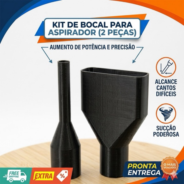 Bico para Aspirador de Pó Bocal Ponta Redonda Ponta Chata