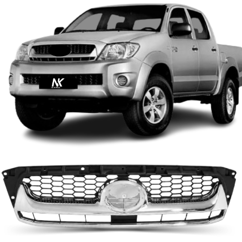 Grade Radiador Hilux 2009 2010 2011 Cromado Sem Friso 1ª Linha Novo