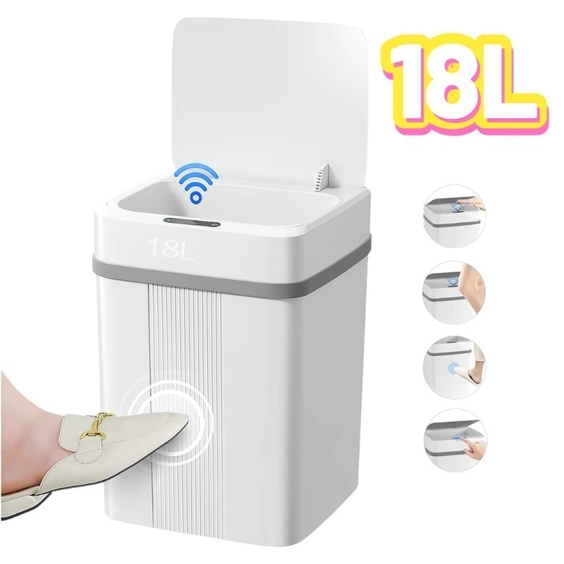 Lixeira Inteligente Automática Sensor De Movimento Recarregável USB 18L