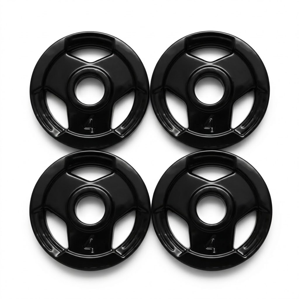 KIT 4 ANILHAS 4KG EMBORRACHADAS SPORT MUSCULAÇÃO ACADEMIA FITNESS CROSSFIT TREINO FUNCIONAL CASA GYM