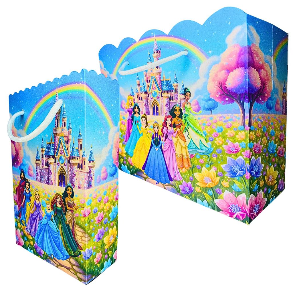 Sacolinha As Princesas Sacolinhas para Lembrancinha de Aniversário Infantil Menina Sacolas Castelo Bolsa Envio Rapido