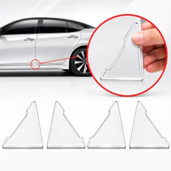 Protetor de Canto de Porta Carro 3D Resinado Antirrisco Adesivo Universal Kit 4 Peças