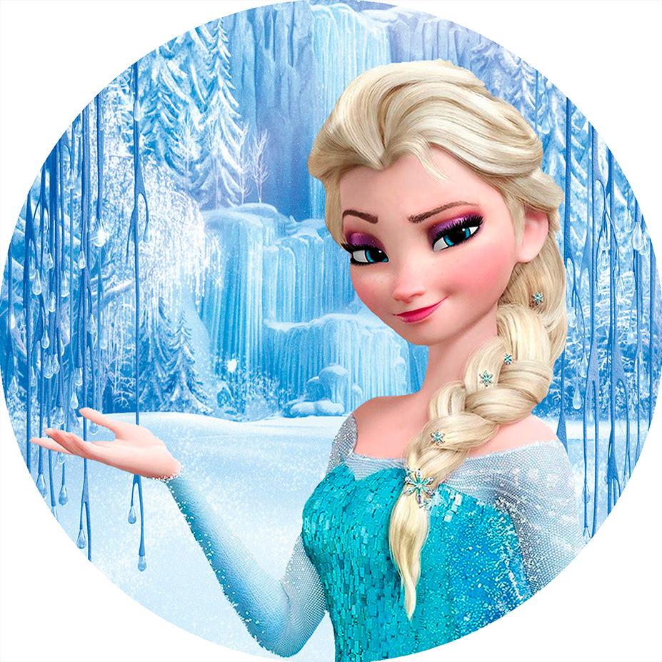 Painel Redondo Tecido Sublimado Frozen ANA OU ELZA