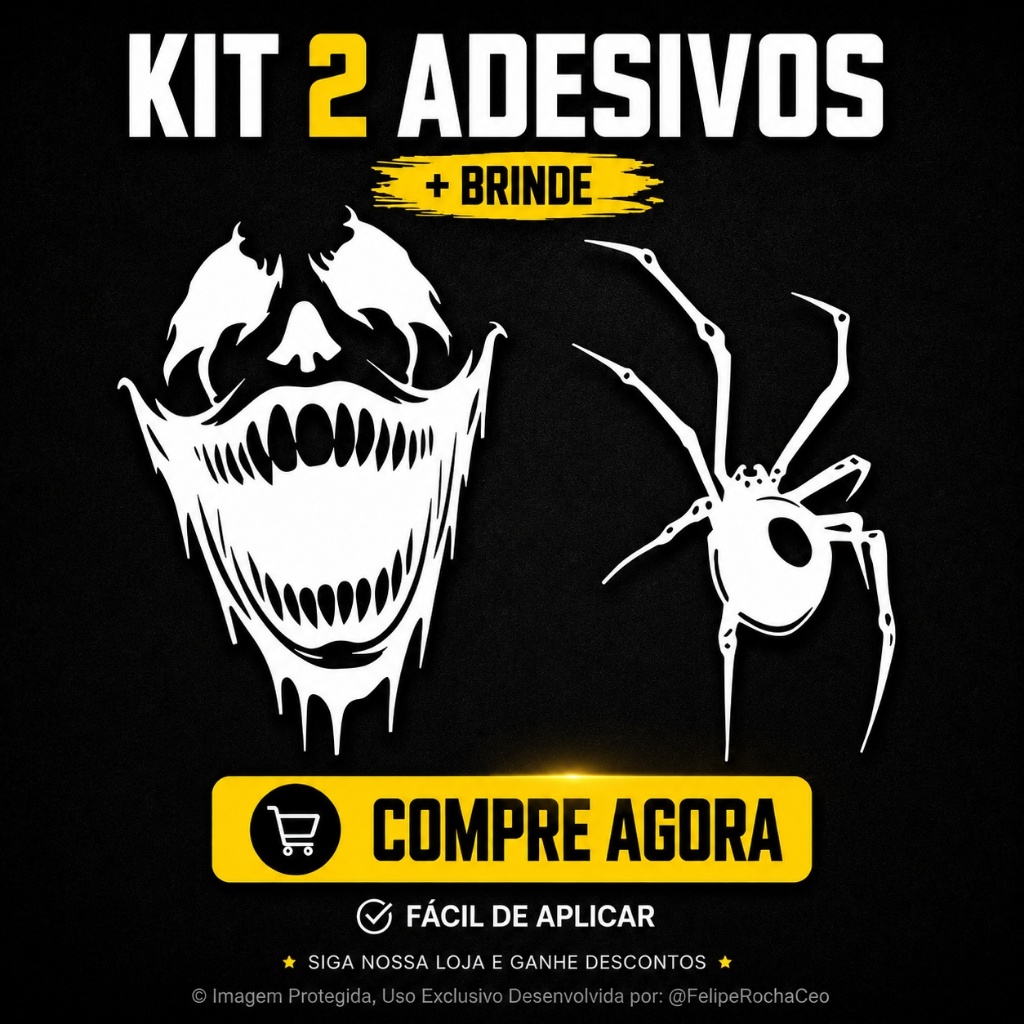 Adesivos Venom e Aranha Viuva Negra Para Moto Vinil Premium Recorte Sem Fundo Preto Branco