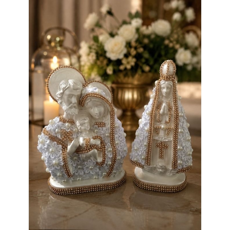kit de Nossa senhora Aparecida e Sagrada família  20cm   # Nossa senhora Aparecida #Sagrada Família #Imagem