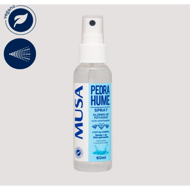 Pedra Hume Spray Musa 60ml - Adstringente e Desodorante que Acalma a Pele