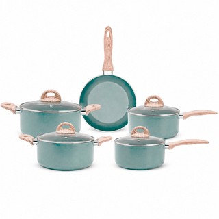 Jogo De Panelas 5pçs Brinox Ceramic Life Botanika Antiaderente Com Fundo Triplo Indução V…