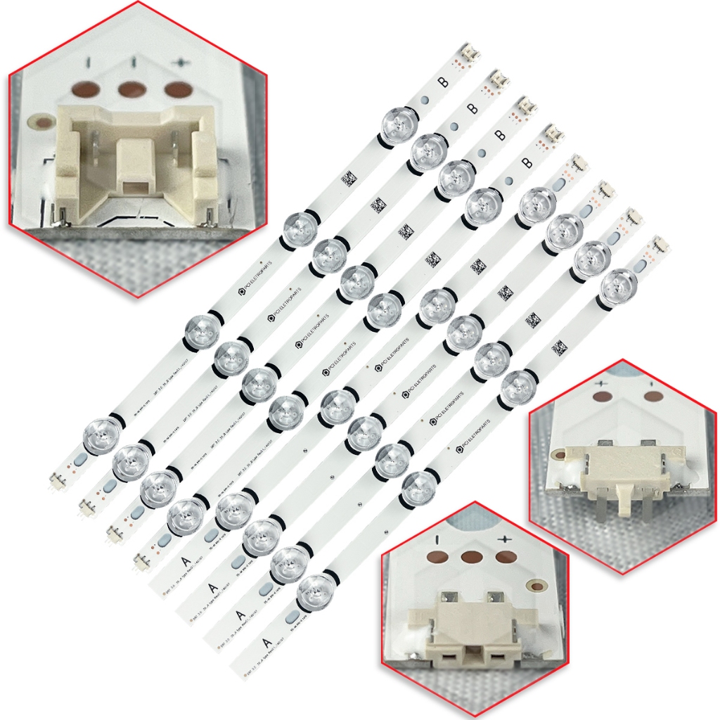 Kit 8 Barras de Led 39Lb5500 39Lb5600 39Lb5800 39Lb6200 Com 4 Leds Original